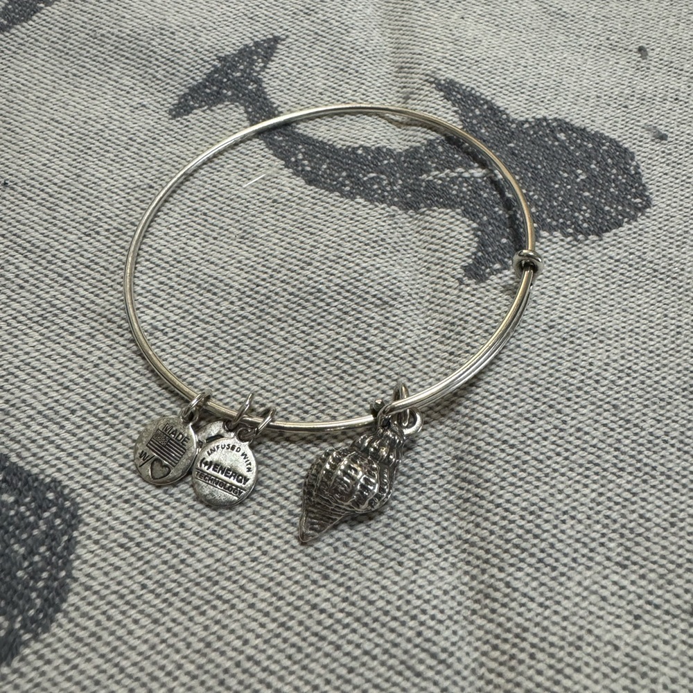 Alex and Ani Silver Conch Shell Bangle Bracelet
